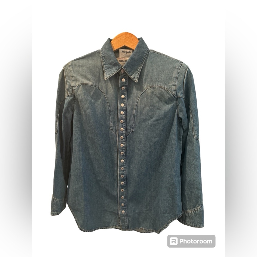 Zadig & Voltaire Blue Denim Button-Down Shirt
